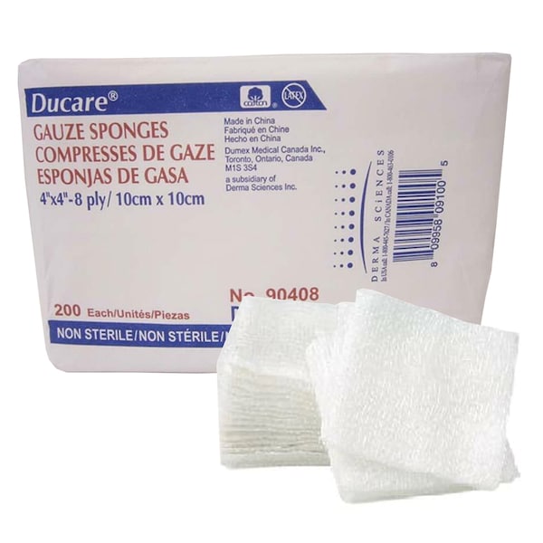 Ducare USP Type VII Gauze Sponge, 4 x 4 Inch, 8-Ply, 4000PK 90408 - main